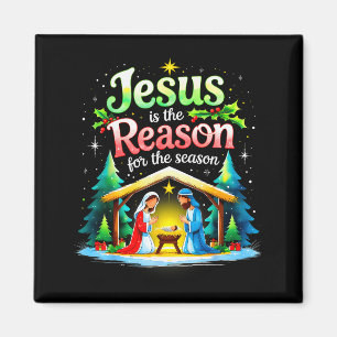 Jesus Reason For The Season Nativity Christmas Des Magnet