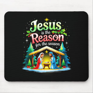 Jesus Reason For The Season Nativity Christmas Des Mouse Pad
