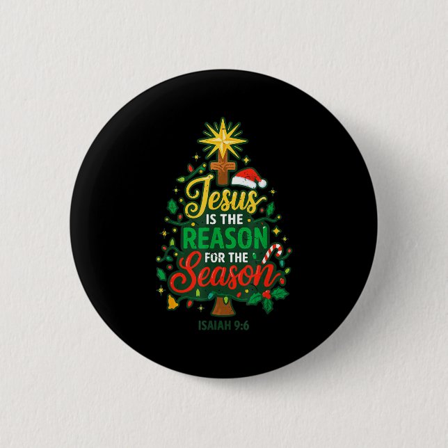 Jesus Reason Season Christian Christmas Family Pjs 6 Cm Round Badge (Front)
