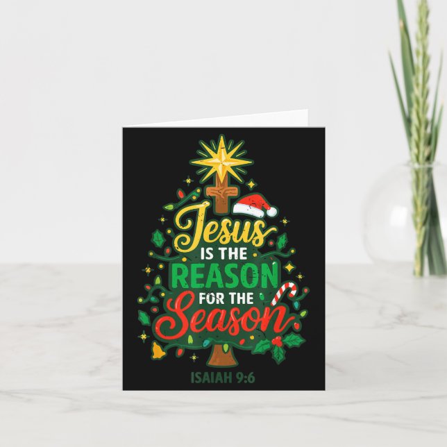 Jesus Reason Season Christian Christmas Family Pjs Card (Front)