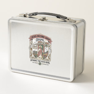 Jesus Record Shop Gospel Jesus Record Shop Christi Metal Lunch Box