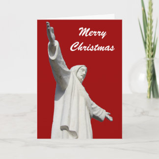 jesus red christmas holiday card
