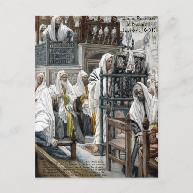 Jesus Rejected at Nazareth Postcard (Front)