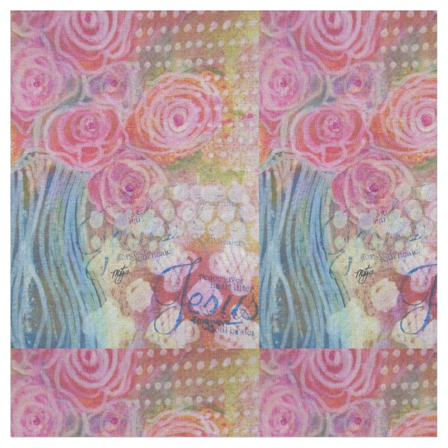 Jesus Rejoice Fabric (Close Up)