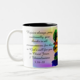 jesus rejoice Two-Tone coffee mug