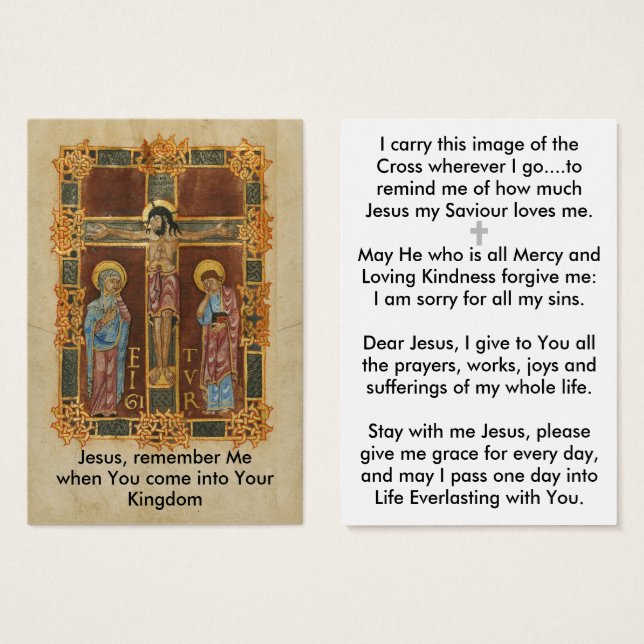 Jesus remember me prayer card (Front & Back)