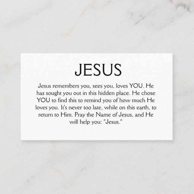 Jesus Remembers You Card (Front)