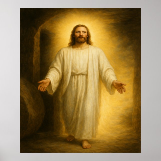 Jesus Resurrected From the Tomb™ LDS Art Poster (Front)