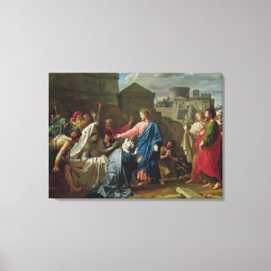 Jesus Resurrecting the Son of the Widow of Naim Canvas Print
