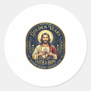 Jesus Retirement Vintage Shirt Christian Classic Round Sticker