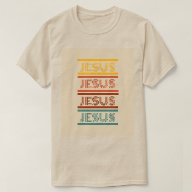 Jesus retro off white tee unisex (Design Front)