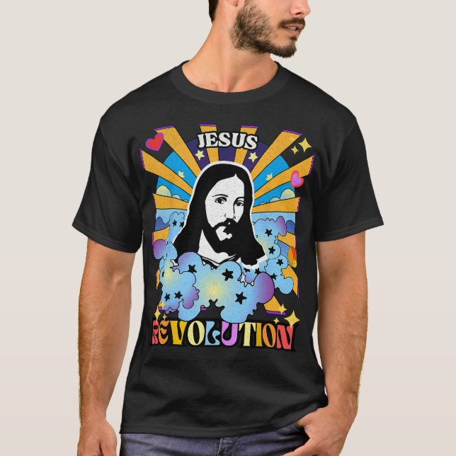 Jesus-Revolution Bible Verse Christian Church Retr T-Shirt (Front)