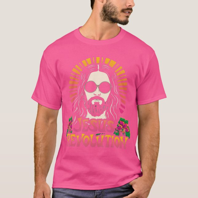 Jesus Revolution Christian Faith Retro Groovy Hipp T-Shirt (Front)