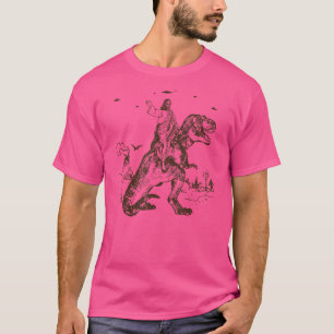 Jesus Riding A Dinosaur  Ufo Alien Abduction Chris T-Shirt