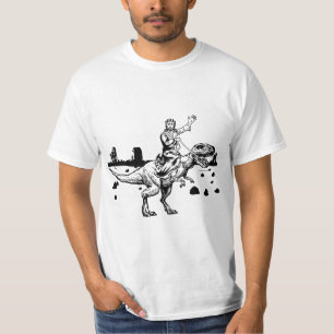 Jesus Riding Dinosaur Funny Graphic  T-Shirt