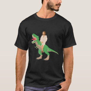 Jesus Riding on a Dinosaur Jesus Dinosaur T-Shirt