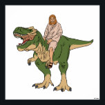 Jesus Riding T-Rex Poster<br><div class="desc">"Jesus Riding T-Rex" meme graphic designed by bCreative shows Jesus riding a dinosaur, referencing the popular online response to "old news"! This makes a great gift for family, friends, or a treat for yourself! This funny graphic is a great addition to anyone's style. bCreative is a leading creator and licensor...</div>