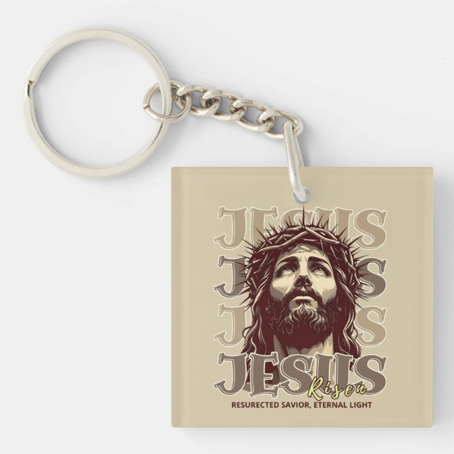 Jesus Risen - Jesus Christ Artistic  Key Ring (Front)