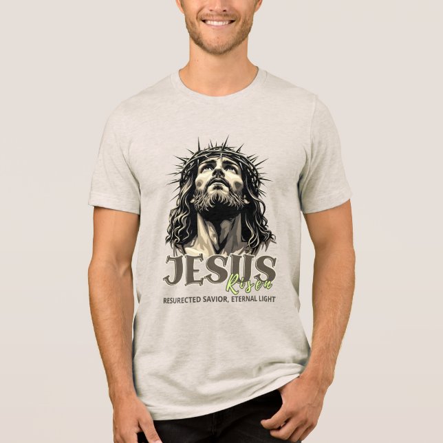 Jesus Risen - Jesus Christ Artistic  Tri-Blend Shirt (Front)