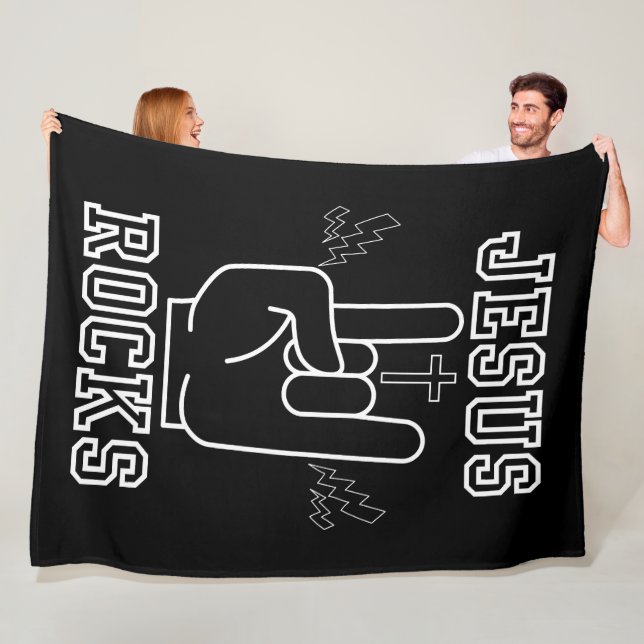 Jesus Rocks Biblical Festival Fleece Blanket (In Situ)