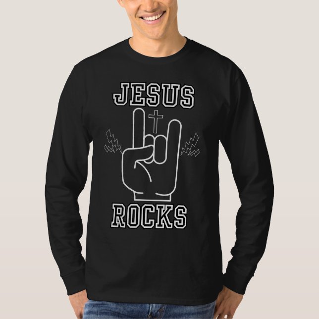 Jesus Rocks Biblical Festival Men's Long Sleeve T-Shirt (Front)