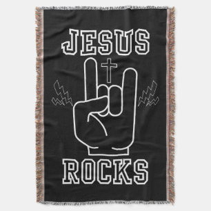Jesus Rocks Biblical Festival Throw Blanket