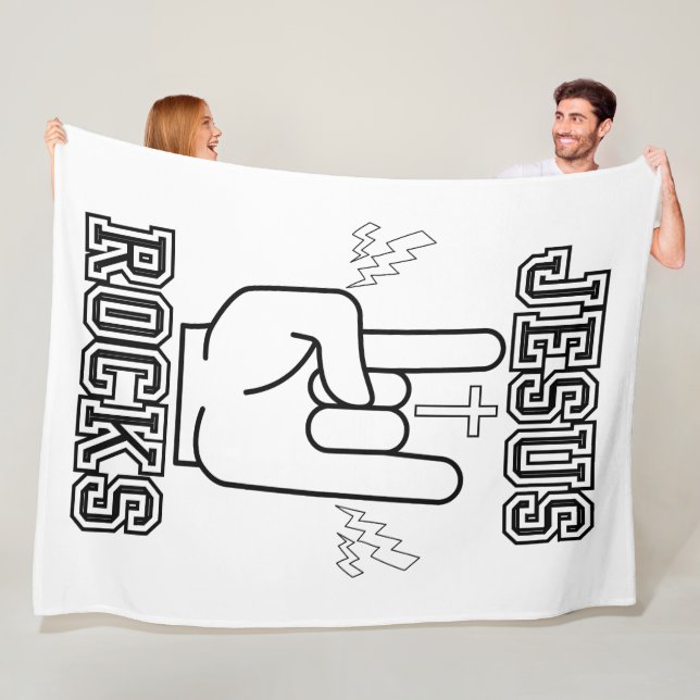 Jesus Rocks Biblical Festival W/B Fleece Blanket (In Situ)