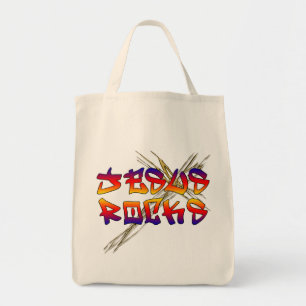 Jesus Rocks Christian Tote Bag