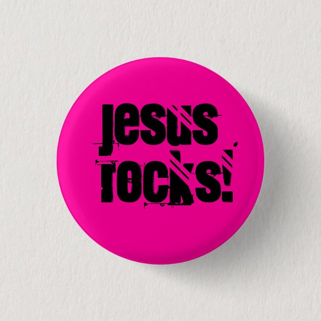Jesus Rocks! - Customised 3 Cm Round Badge (Front)