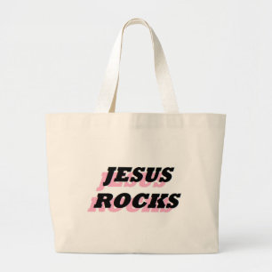 JESUS ROCKS LARGE TOTE BAG
