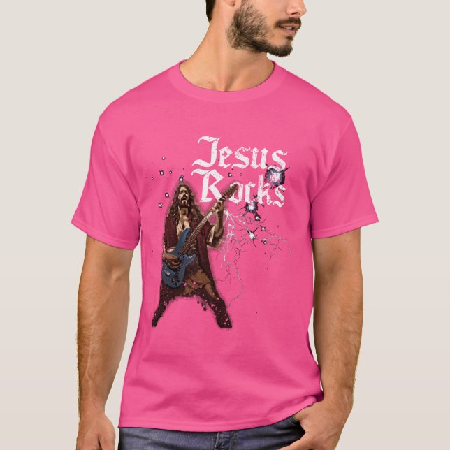 Jesus Rocks retro T-Shirt (Front)