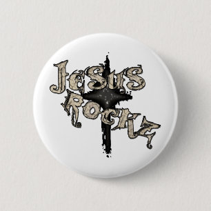 Jesus Rockz Christian 6 Cm Round Badge