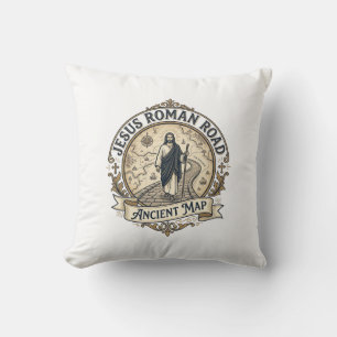 Jesus Roman Road Ancient Map Jesus Roman Road Anci Cushion