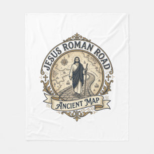 Jesus Roman Road Ancient Map Jesus Roman Road Anci Fleece Blanket