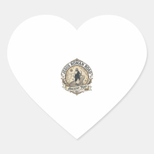 Jesus Roman Road Ancient Map Jesus Roman Road Anci Heart Sticker