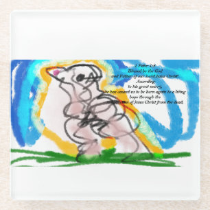 jesus rose from dead glass coaster