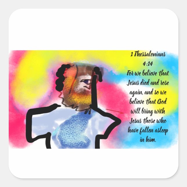 jesus rose  square sticker (Front)