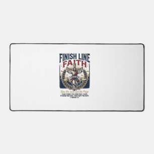 Jesus Running Marathon Vintage Shirt Christian Gra Desk Mat