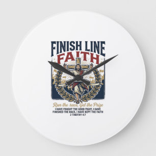 Jesus Running Marathon Vintage Shirt Christian Gra Large Clock