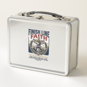 Jesus Running Marathon Vintage Shirt Christian Gra Metal Lunch Box