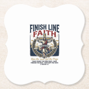 Jesus Running Marathon Vintage Shirt Christian Gra Paper Coaster