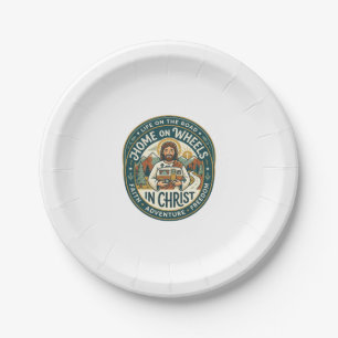 Jesus RV Camper Life Vintage Shirt Christian Graph Paper Plate