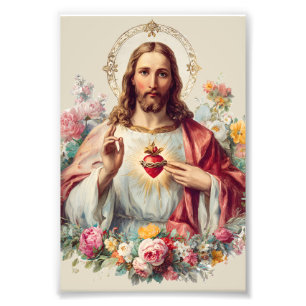 Jesus Sacred Heart Christian Traditional Catholic  Photo Print