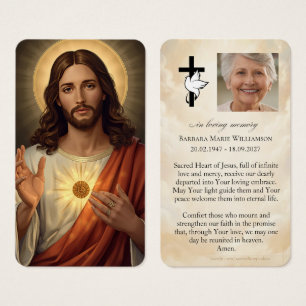 Jesus Sacred Heart Funeral Prayer Card