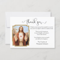 Jesus Sacred Heart Thank You Condolence
