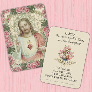 Jesus Sacred Heart Virgin Mary Prayer Place Card
