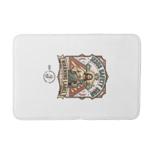 Jesus Safety Sign Warning Label Jesus Safety Sign Bath Mat