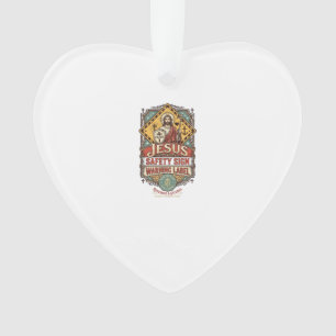 Jesus Safety Sign Warning Label Jesus Safety Sign Ornament