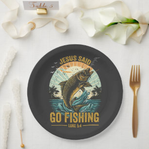 Jesus Said Go Fishing Luke 5 4 Paper Plate