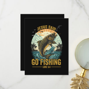 Jesus Said Go Fishing Luke 5 4 Thank You Card